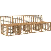 vidaXL 4-Sitzer Garten-Sofa ohne Armlehnen 4 stk. 4-Sitzanzahl Natur