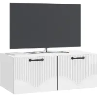 vidaXL Wandmontierter TV-Schrank Hochglanz Weiß 78,5 x 41 x 30 cm