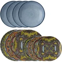 Arthur Krupp 67377-A2, 4 Person(en), Porzellan, Blau, Mehrfarbig, Mandala, Rund, 27,5 cm