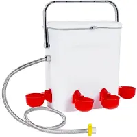 Markenlos 9L Hühnertränke mit 4 Tränkebecher Automatischer Wasserspender für Hühner und Küken