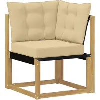 vidaXL Outdoor-Sofagarnitur mit Kissen 9 pcs Weiß und Beige
