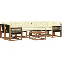 vidaXL Outdoor-Sofagarnitur 8 stk. Natur und Creme