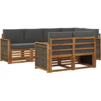 vidaXL Outdoor-Sofagarnitur 6 Stk. Natur und Anthrazit