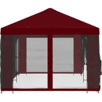 vidaXL Garten Pavillon mit Seitenwänden 6 x 3 m Bordeauxrot