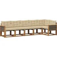 vidaXL Outdoor-Sofagarnitur 6 Stk. Natur und Beige