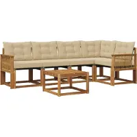 vidaXL Outdoor-Sofagarnitur 6 Stk. Natur und Beige