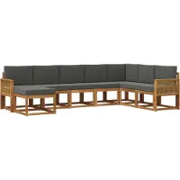 vidaXL Outdoor-Sofagarnitur 8 Stk. Natur und Anthrazit