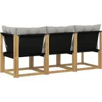 vidaXL Outdoor Mittel- und Ecksofa mit Kissen 3 Stück Weiß