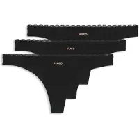 HUGO für Damen. 50566737 Set 3 Tangas Micro schwarz (M), Heimtextilien, Polyamid