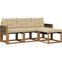 vidaXL Outdoor-Sofagarnitur 4 Stk. Natur und Beige