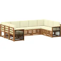 vidaXL Outdoor-Sofagarnitur 7 Stk. Natur und Creme