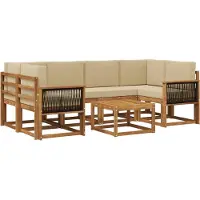 vidaXL Outdoor-Sofagarnitur 5 Stk. Natur