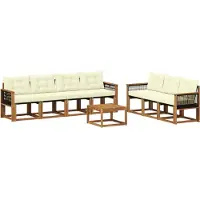vidaXL Outdoor-Sofagarnitur 8 stk. Natur und Creme