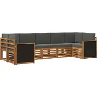 vidaXL Outdoor-Sofagarnitur 6 Stk. Natur und Anthrazit