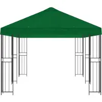 vidaXL Pavillon mit Seitenwänden 6 x 3 m Grün Polyester und Stahl
