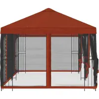 vidaXL Pavillon mit Seitenwänden 6 x 3 m Terrakotta