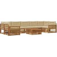 vidaXL Outdoor-Sofagarnitur 8 Stk. Natur und Beige