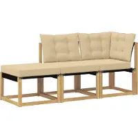 vidaXL Sectional Sofa Einheiten mit Kissen 3 Stück Weiß