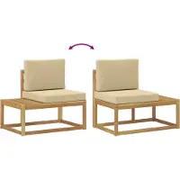vidaXL Outdoor-Sofagarnitur 4 Stück Weiß und Beige Polyester