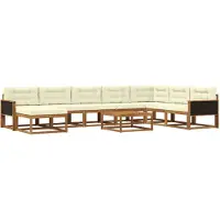 vidaXL Outdoor-Sofagarnitur mit Kissen 9 pcs Massivholz Akazie