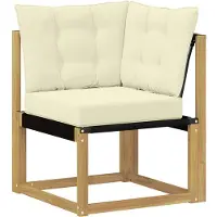 vidaXL Outdoor-Sofagarnitur mit Kissen 9 pcs Weiß und Creme