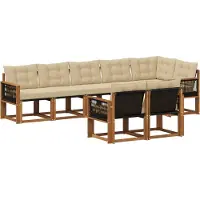 vidaXL Outdoor-Sofagarnitur 8 stk. Natur und Beige