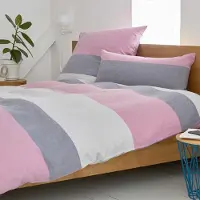 Elegante Halbleinen-Bettwäsche Beat Farbe Pink Pop Größe 135x200+80x80cm