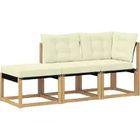 vidaXL Sectional Sofa Einheiten mit Kissen 3 Stück Weiß