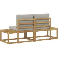vidaXL Outdoor End Sofa mit Kissen 2 Stück Weiß Massivholz Akazie