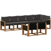 vidaXL Outdoor-Sofagarnitur 8 stk. Natürlich und Schwarz