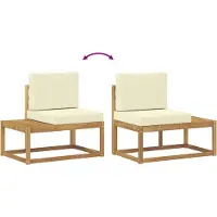 vidaXL Outdoor-Sofagarnitur 4 Stück Weiß und Creme Polyester