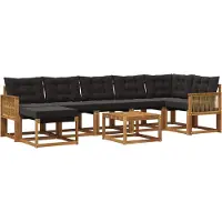 vidaXL Outdoor-Sofagarnitur 8 Stk. Natürlich und Schwarz