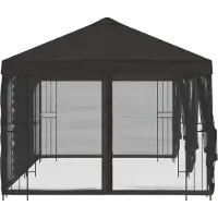 vidaXL Pavillon mit Seitenwänden 6 x 3 m Anthrazit Polyester und Stahl