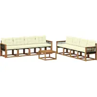 vidaXL Outdoor-Sofagarnitur 9 Stk. Natur und Creme
