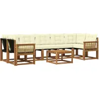 vidaXL Outdoor-Sofagarnitur 8 stk. Natur und Creme