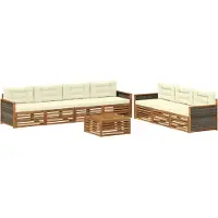vidaXL Outdoor-Sofagarnitur 8 Stk. Natur und Creme