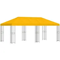 vidaXL Pavillon mit Seitenwänden 6 x 3 m Gelb Polyester und Stahl