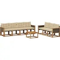 vidaXL Outdoor-Sofagarnitur 8 Stk. Natur und Beige