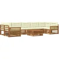 vidaXL Outdoor-Sofagarnitur 8 Stk. Natur und Creme