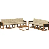 vidaXL Outdoor-Sofagarnitur 9 stk. Natur und Beige