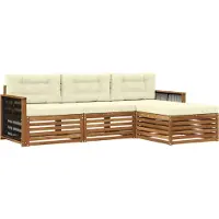 vidaXL Outdoor-Sofagarnitur 4 stk. Natur und Creme