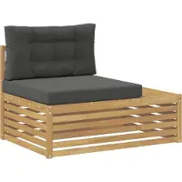 vidaXL Outdoor End Sofa Weiß 115 x 83 x 73 cm Massivholz Akazie
