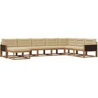 vidaXL Outdoor-Sofagarnitur 8 stk. Natur und Beige