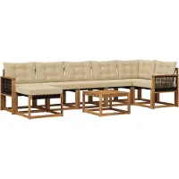 vidaXL Outdoor-Sofagarnitur 8 Stk. Natur und Beige