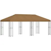 vidaXL “2026 Modern“ Beige Pavillon mit Seitenwänden 6 x 3 m Beige Polyester und Stahl 190 - Designermöbel 84152 - Pavillons & Partyzelte