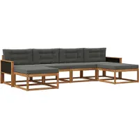 vidaXL Outdoor-Sofagarnitur 6 stk. Natur und Anthrazit