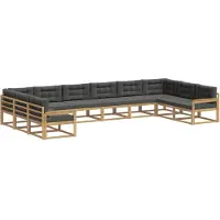vidaXL Outdoor-Sofagarnitur mit Kissen 10 pcs Weiß und Anthrazit