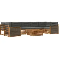 vidaXL Outdoor-Sofagarnitur 8 Stk. Natur und Anthrazit