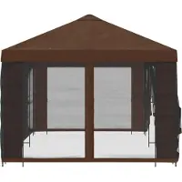 vidaXL Garten Pavillon mit Seitenwänden 6 x 3 m Braun