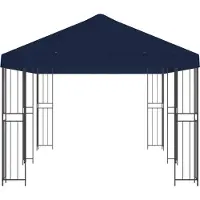 vidaXL Gartenpavillon 6 x 3 m Blau Polyester und Stahl 190 gsm